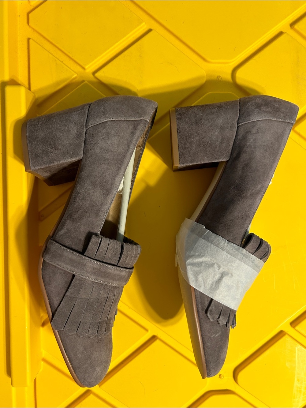 Steve Madden Gray Suede Fringe Loafers - Picture 4 of 6